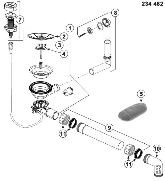 BLANCO Afløb InFino 1x3,5'' MXI rd C-overflow