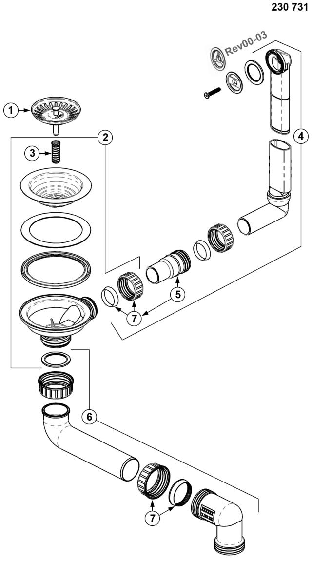 BLANCO Afløb NAYA 6/XL9 1x3,5'' UX