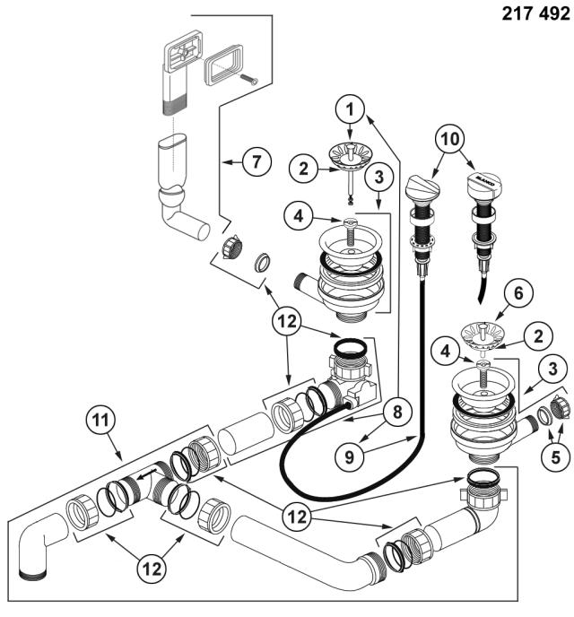 BLANCO Afløb LANTOS 2x3,5'' MX