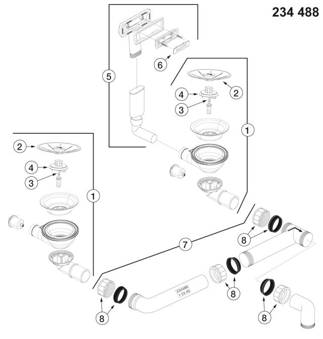 BLANCO Afløb InFino SUBLINE 340/160 350/350 mm 2x3,5'' UXI