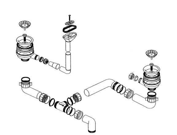 BLANCO afløb METRA 8S 2x3,5'' UX