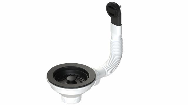 Skanitek Afløbssæt UX med rundt overløb i kunststof