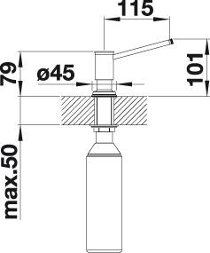 Soap_dispenser_BLANCO_LIVIA_521291_Side_view_product_2D_Web_large BLANCO LIVIA sæbedispenser metaloverfladerTestTobias