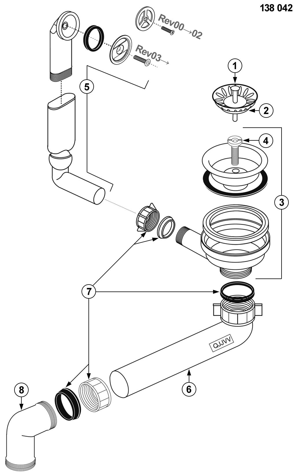 BLANCO Afløb NOVA 45S/5S 1x3,5'' UX